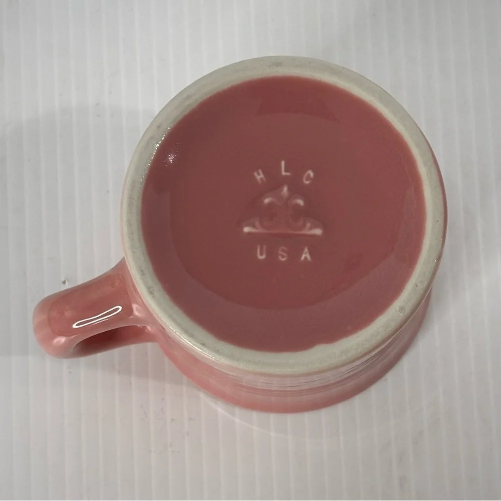 VTG Rare Homer Laughlin HLC/USA Coffee mug Cup Pink/rose/Blush Color 3.5”